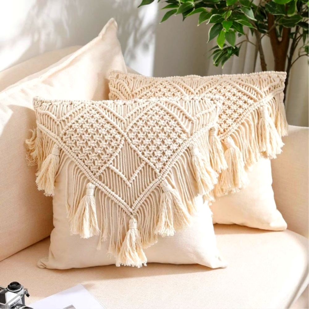Boho Macrame cushion cover